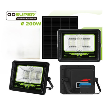 ΣΤΕΓΑΝΟΣ ΗΛΙΑΚΟΣ ΠΡΟΒΟΛΕΑΣ 200W ΨΥΧΡΟ ΛΕΥΚΟ 7500K GD-200L