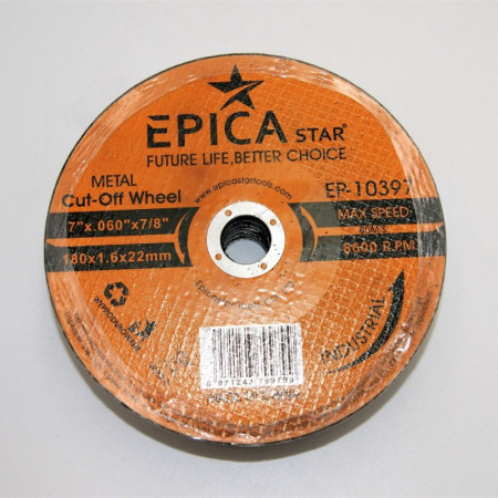 ΔΙΣΚΟΣ ΚΟΠΗΣ ΣΙΔΗΡΟΥ 180x1.6x22mm EPICA EP-10397