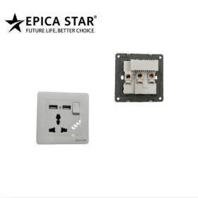 ΠΡΙΖΑ ΜΕ 2 ΘΥΡΕΣ USB & ΔΙΑΚΟΠΤΗ EP-50756