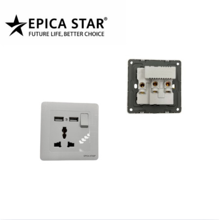 ΠΡΙΖΑ ΜΕ 2 ΘΥΡΕΣ USB & ΔΙΑΚΟΠΤΗ EP-50756