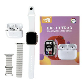 HR5 ULTRA 3 ΣΕΤ SMARTWATCH ΜΕ ΟΘΟΝΗ AMOLED, 2 ΛΟΥΡΑΚΙΑ & ΑΣΥΡΜΑΤΑ ΑΚΟΥΣΤΙΚΑ JG-06802