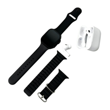 HR5 ULTRA 3 ΣΕΤ SMARTWATCH ΜΕ ΟΘΟΝΗ AMOLED, 2 ΛΟΥΡΑΚΙΑ & ΑΣΥΡΜΑΤΑ ΑΚΟΥΣΤΙΚΑ JG-06802